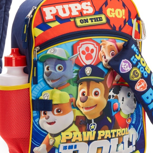 Nickelodeon Accessories 5 P Set Paw Patrol Backpack Lunch Box Water